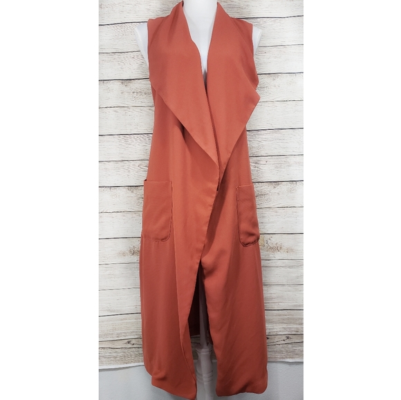 H&M Burnt Orange Duster Vest - Picture 1 of 6